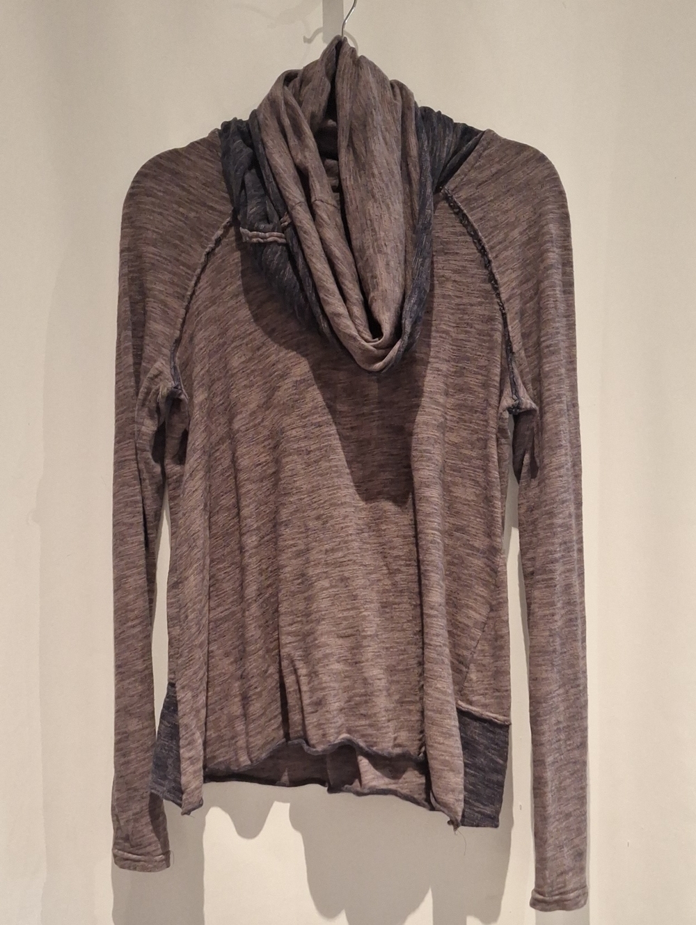 FP Beach Cocoon Lightweight Cotton Taupe Cowlneck  Women's Sweater
